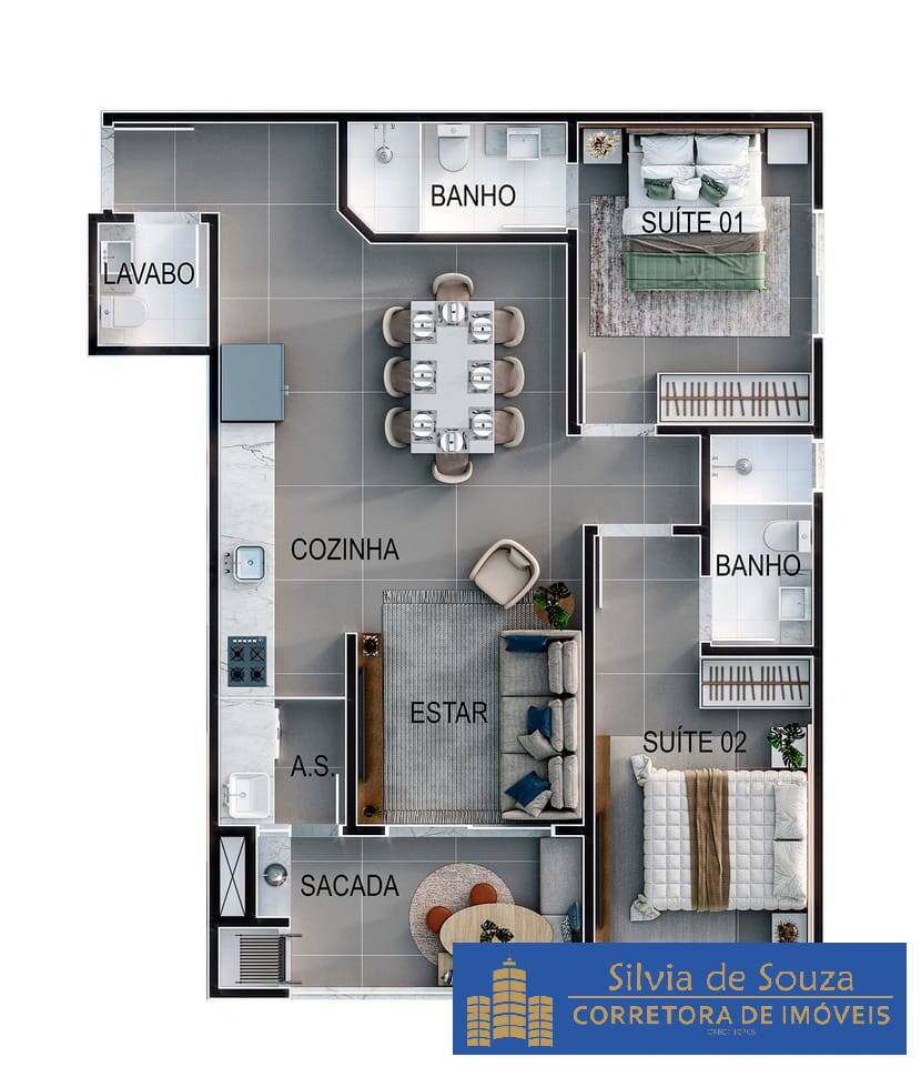 Apartamento à venda com 2 quartos, 72m² - Foto 19